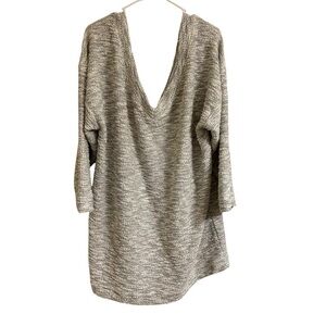 Free People FP Beach Fireside Gray White Textured Cover-up Tunic Sweater Sz M/L
